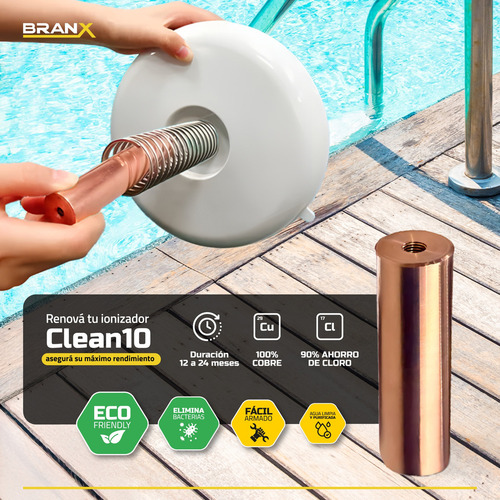 Repuesto Barra Anodo De Cobre Ionizador Solar Branx
