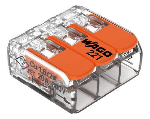 Wago - Borna De Conexión 3 Conductores - 4mm² - Compact
