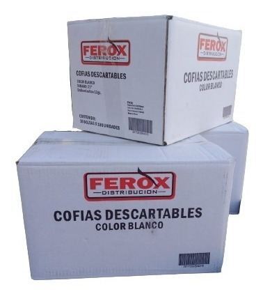 Cofias Descartables Plisadas Blancas Ferox X1000 Uni.