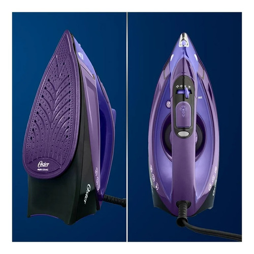 Combo Oster Vaporizador Plegable Y Plancha Digital Suela Cer Color Morado