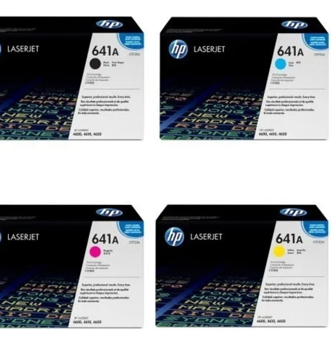 Kit De 6 Toner Hp 641a  Nuevos  Para 4610 4650 Rojo Azul Yel