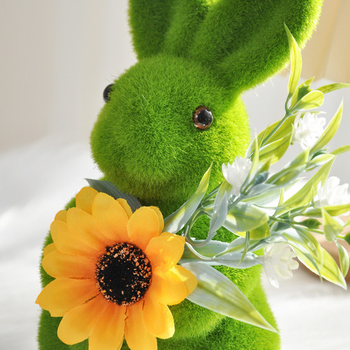 Adorno De Conejo De Pascua Artificial Con Forma De Conejito
