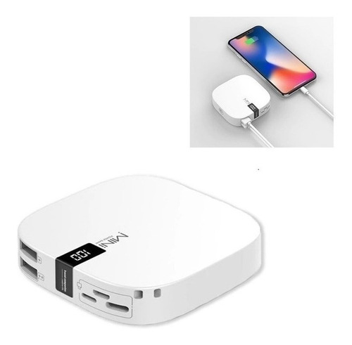 Mini Cargador Portatil Powerbank 2 Usb Led Rapido 10000mah