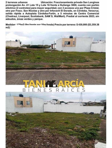 Vendo Lote De Terreno En Privado Cordoba