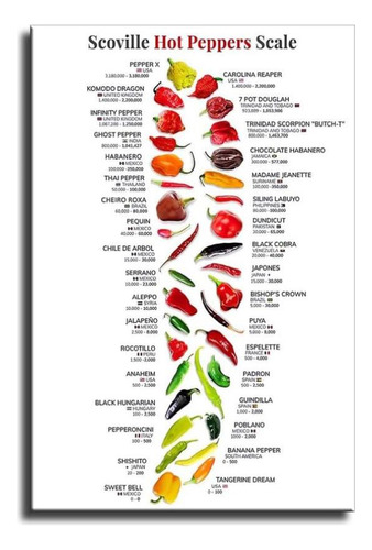 Liliiy Scovill Hot Peppers Scale Poster Chilli Capsicum Know