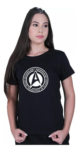 Camiseta Baby Look Fem. Jornada Estrelas Star Trek Camisa