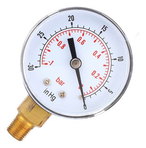 Manómetro De Vacío De Aire, -10 Bar, 30 Pulgadas Hg, 50 Mm,