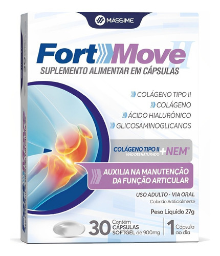 Fort Move 30c Colágeno Tipo Ii E Acido Hialurônico = Fortice Sabor N/A