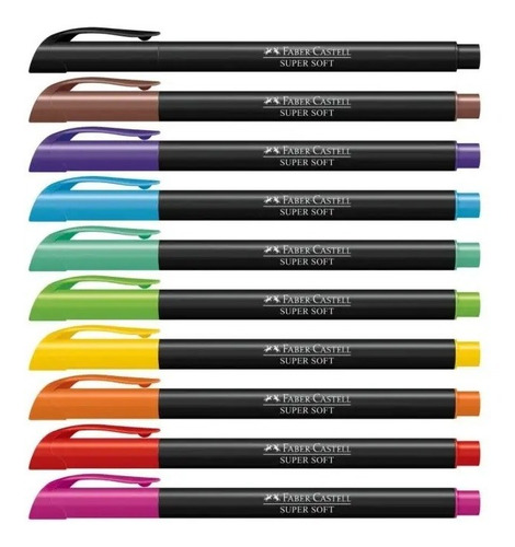 Imagen 2 de 3 de Set Brush Pen Supersoft 10 Colores Faber-castell