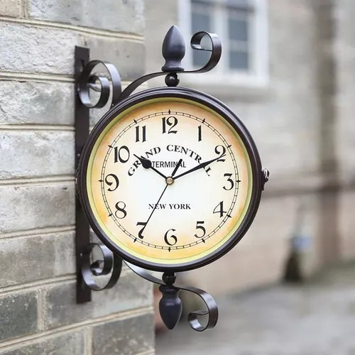 Reloj Retro De Metal Para Estación De Tren, Vintage, Antiguo