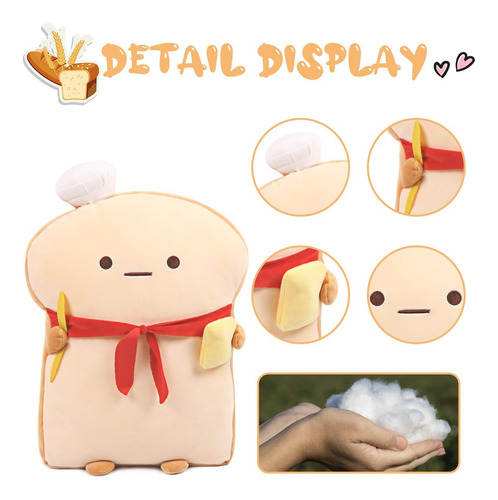 Arelux 17.7in Funny Toast Bread Pillow,almohada En Forma ...