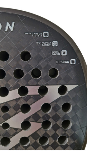Paleta De Pádel Kuikma Hybrid Carbon. Carbono 12k, Black Eva Gris Oscuro