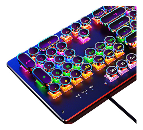 Teclado Mecanico Con Luz Led Retroiluminada, Teclado Retro P