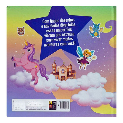Coleção Cole Descole Cole: Unicórnios Das Estrelas Livro Com Adesivos Reutilizáveis