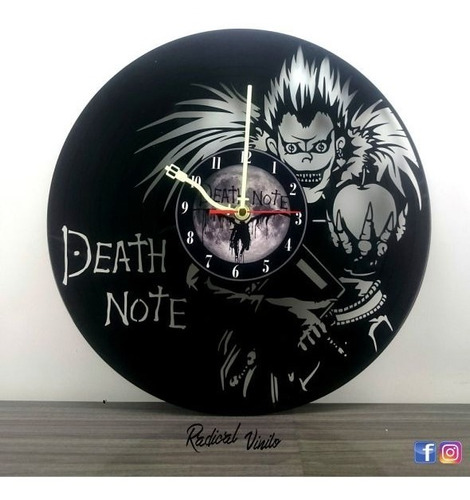 Reloj De Vinilo Death Note Anime Regalos Decoracion