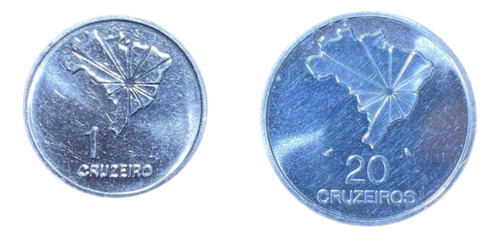 Mp18. Moedas De 1 E 20 Cruzeiros De 1972 Sesquicentenário (Usado)