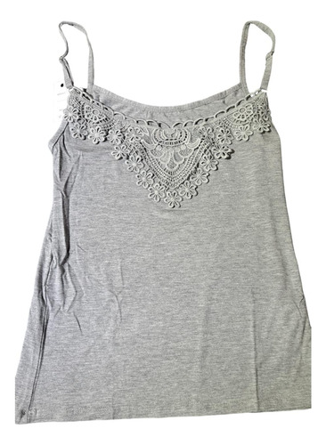 Musculosa Importada Puntilla Pecho Tiras Regulables 