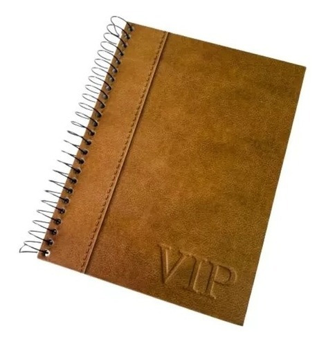 Cuaderno Tapa Dura Vip Cuero 96 Hojas 16x21 Cm. Rayado