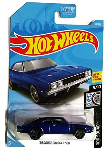 Rueda Caliente Varilla 9/10 - Azul '69 Dodge Cargador W7s3v