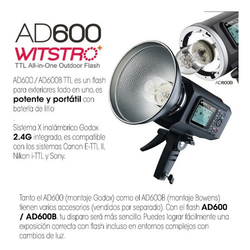 Imagen 2 de 10 de Flash Godox Ad 600 Bm Hss