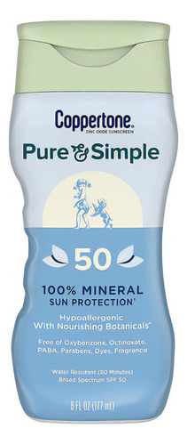 Coppertone Pure And Simple Sunscreen Lotion 50 Spf