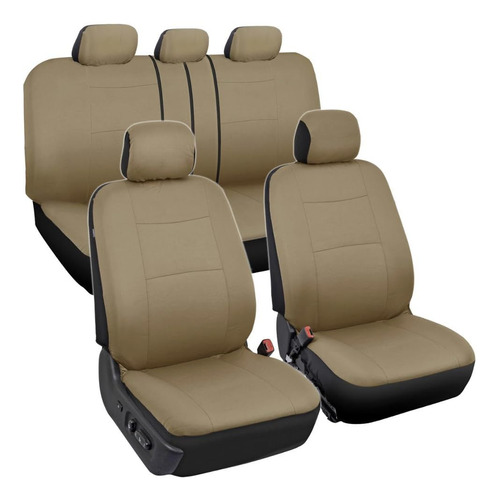 Fundas Para Asientos De Coche Bdk De Poliéster, Beige Solido