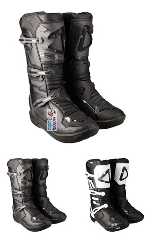 Jm Botas Motocross Enduro Leatt Boot 3.5 Negra Blanco Negra