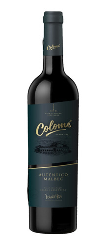 Vino Colome Auténtico Malbec Salta Valle Calchaqui 750 Cc