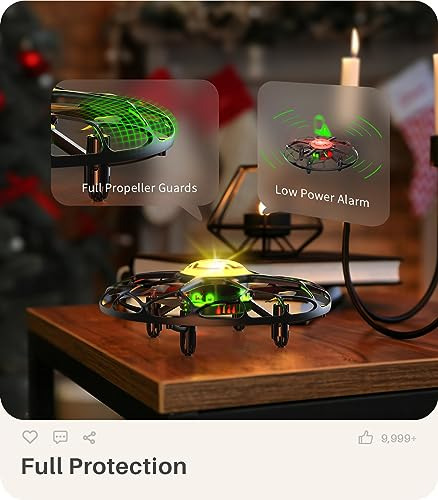 Drone Para Niños Con Led De 7 Colores Y Giro 3d