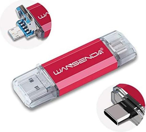 Wansenda Usb 3.1 Photo Stick 128gb 3 En 1 Unidad Flash De Al