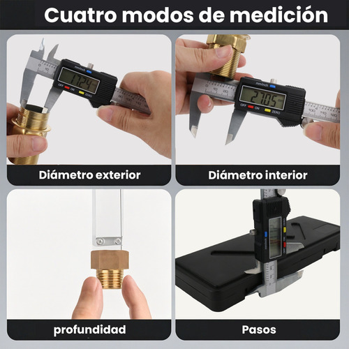 Calibrador Vernier Digital De Metal, 0-150mm, Con Botones