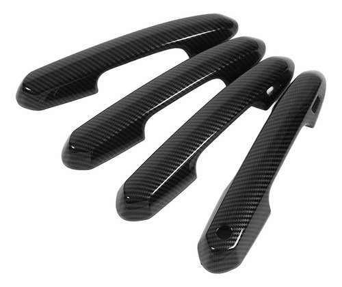 Cubierta De Manija De Puerta De Carbono Negro Brillante Para