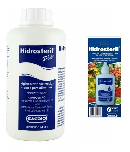 Hidrosteril Germicida Para Alimentos 1 Litro + Frasco 50 Ml