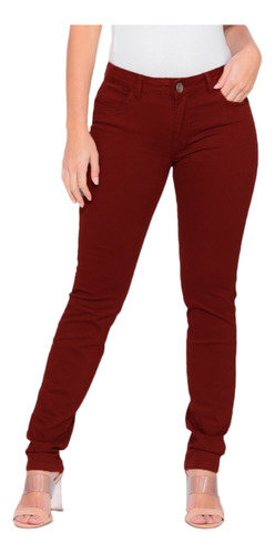 Calça Sarja Skinny Feminina Marsala A Pronta Entrega