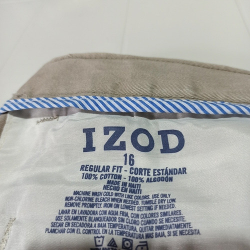 Pantalón Kaki Adolescentes Talla 16 Marca Izod