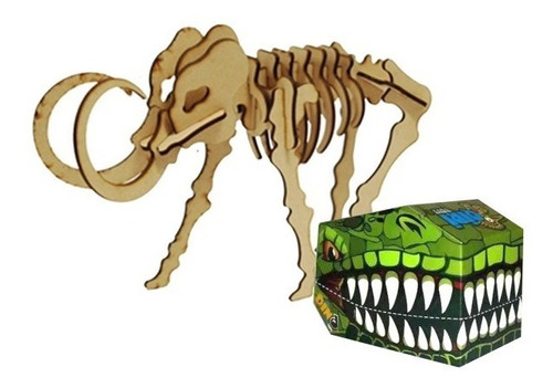 Dinosaurio Mamut Esqueleto Para Armar Madera Puzzle 3d