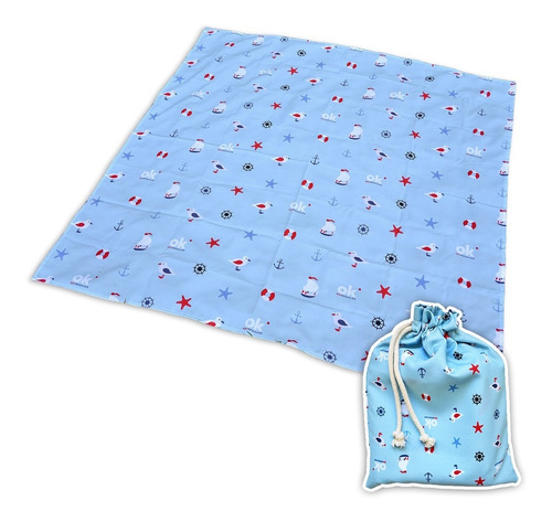 Imagen 1 de 7 de Lona Playera Lona Picnic Con Bolsa 140x140 Sea Marino Ocean