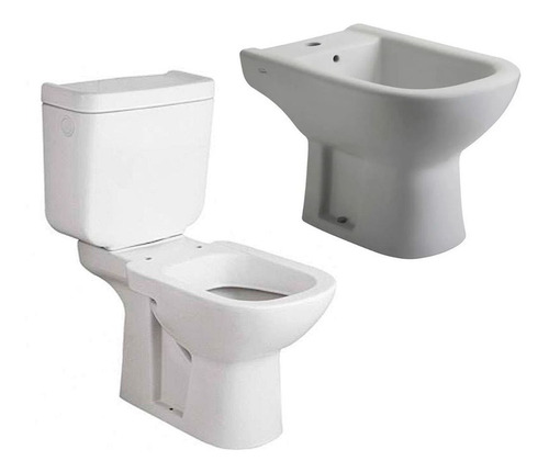 Inodoro Con Mochila Bidet Bari Ferrum Largo Juego Baño Pe