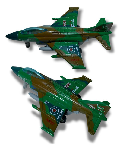 Avião Militar Brinquedo Miniatura Jato Caça F-15 Luz Fricção Cor Verde-escuro