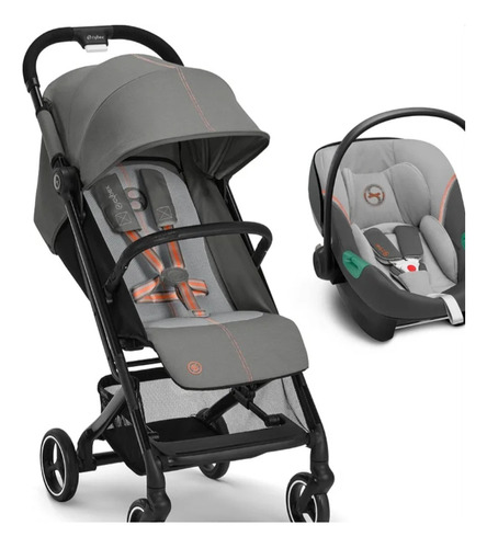 Cochecito Cybex Beezy Travel System Con Huevito Aton S2 Gris