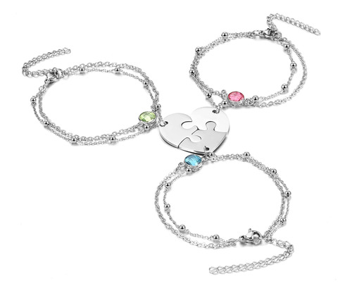 Jovivi 3 Piezas Pulsera Mejor Amiga Bbf De Acero Inoxidable 