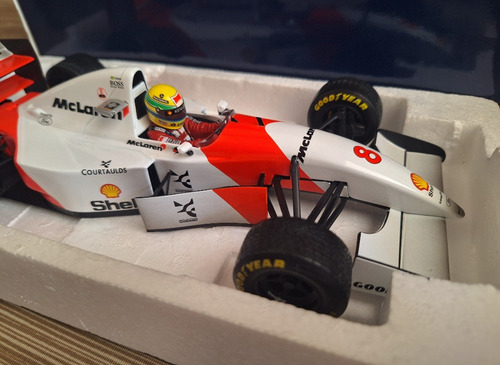 F1 Mclaren Mp4/8 Gp Europa Dirty Version Ayrton Senna 1/18 Branco