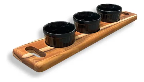 Tabla de aperitivos de 40 x 10 pulgadas con salsas para patés y salsas