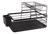 Comprar Escurridor Escurre Platos Doble Extraíble Metal Cocina Negro