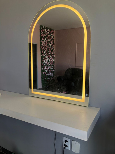 Espelho Led Oval Base Reta Camarim 170 X 70 Touch Screen Moldura Sem Moldura Top Vidros Vertical Ou Horizontal