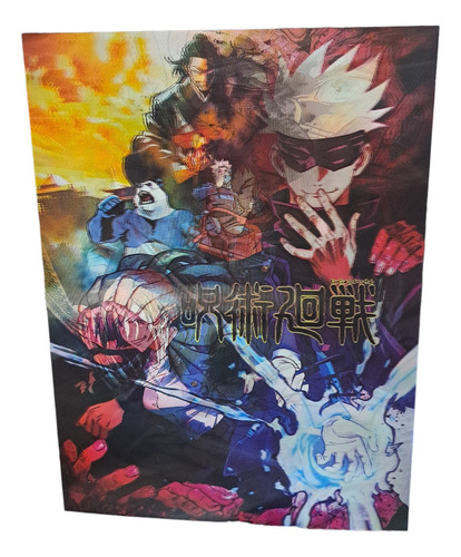 Afiches Plásticos Poster 3d Holografico Anime Jujutsu Kaisen