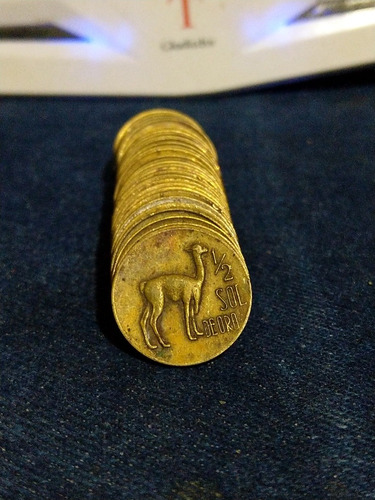 Moneda Antigua Del Peru De 1/2 Sol De Oro Años Variados