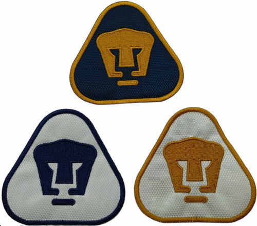 3 Parches Bordados Escudo O Logo Pumas Unam Azul Y Blanco