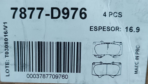 Pastillas De Freno Para Toyota Hilux Sencilla Y Doble Cabina