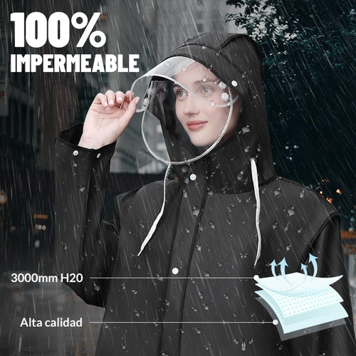 2pc Poncho Impermeable De Lluvia Con Capucha Reutilizable